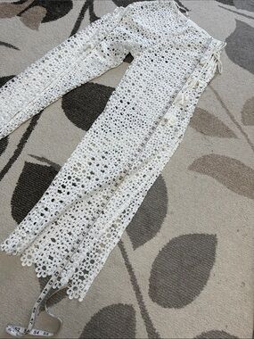 Trina Turk White Crochet Swim Coverup Pants